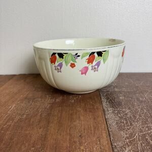 Hall's Kitchenware Vintage Crocus Poppy Floral‎ Nesting Mixing Serving Bowl